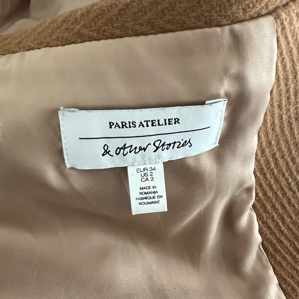 & Other Stories Wool Camel Coat Size 2 - Picture 9 of 9